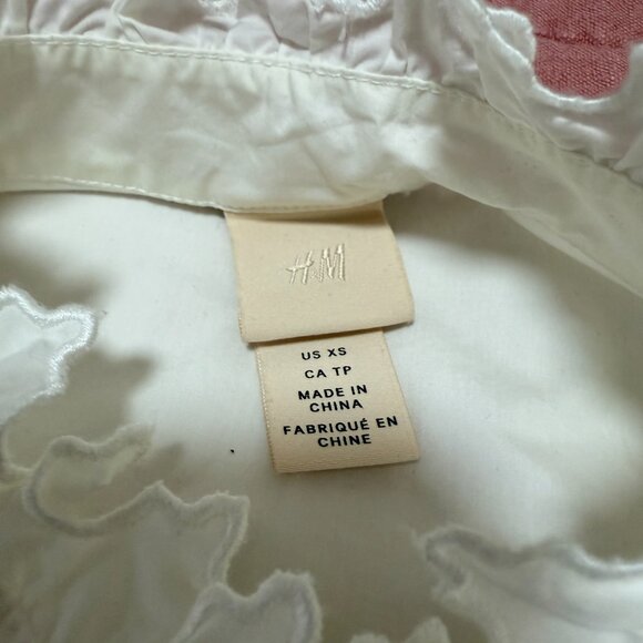 H&M Frill Cotton Blouse Size XS - Picture 8 of 9